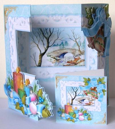 Picture Frame Gatefold Mini-kit - Christmas River by Margaret McCartney