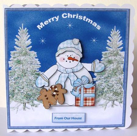 Snowman and Gingerbread Men Card by Margaret McCartney