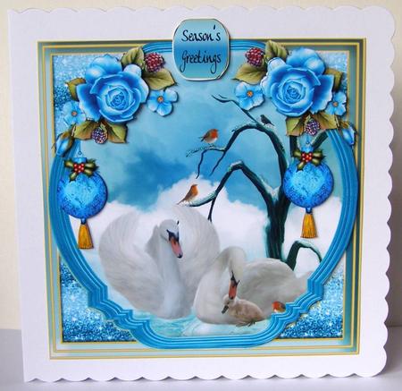 Joy of the Season, Swan Couple with Signet Mini Kit by Margaret McCartney