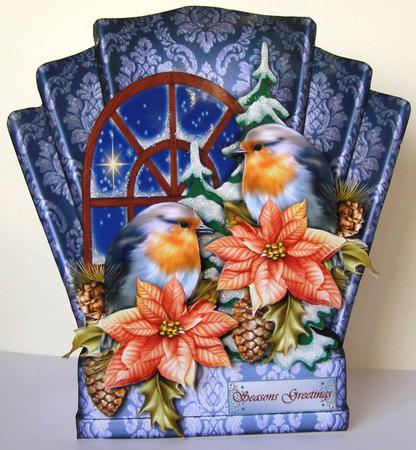 Art Deco Topper Christmas Robin Mini Kit by Margaret McCartney