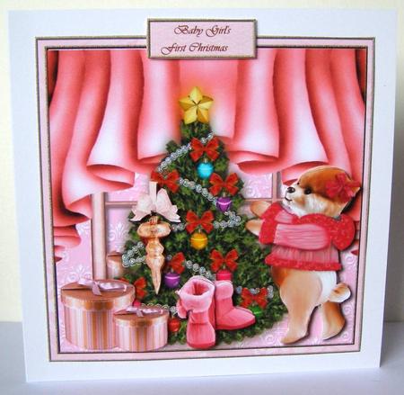 Cute Card Baby Girl 's First Christmas by Margaret McCartney