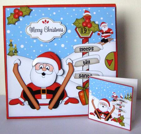 3D Xmas Oops Santa Sleeps Till Santa Animated Card by Margaret McCartney