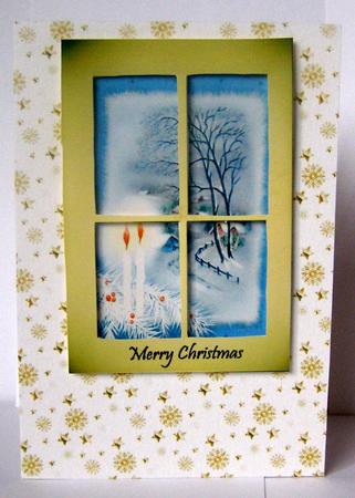 Through My Windowcandles in the Snow Merry Christmas by Margaret McCartney