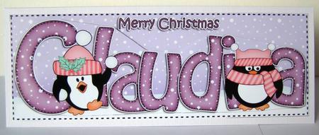 Large Dl Xmas Claudia Penguins 3D Decoupage by Margaret McCartney