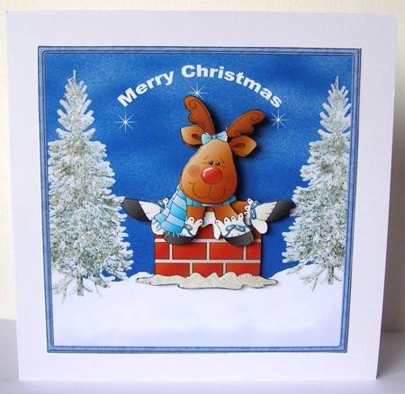 Rudolf the Red Nosed Reindeer Card by Margaret McCartney