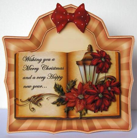 Christmas Book Lantern Card Topper by Margaret McCartney