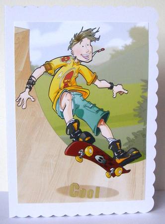 Skater Dude Yellow A4 by Margaret McCartney