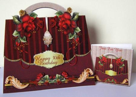Regal Red Shaped Handbag Shaped Card Plus Bonus Gift Card by Margaret McCartney