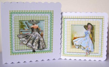 2x Vintage Style Ladies Toppers by Margaret McCartney