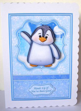 Hands Up If You've Been Good Christmas Decoupage by Margaret McCartney