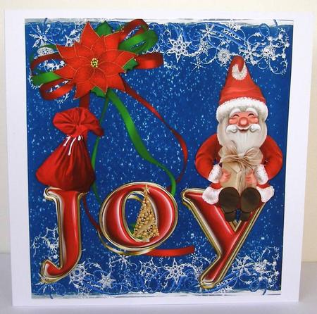 Santa Bringing Joy Topper with Decoupage by Margaret McCartney