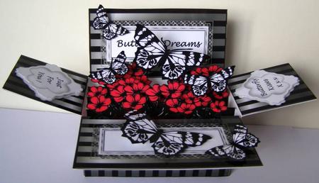 Butterflies & Poppies - Pop-up Box Card Kit & Envelope by Margaret McCartney