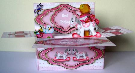 Baby Girl's Birthday - Pop-up Box Card Kit with Envelope by Margaret McCartney