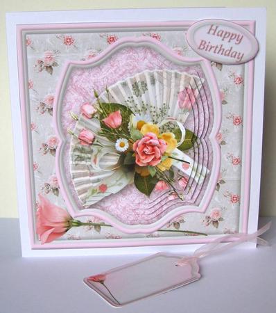 Shabby Chic Fan Framed Pyramid Card Mini Kit by Margaret McCartney