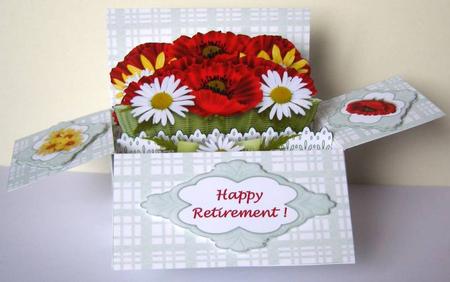 Poppies & Daisies - 3D Pop-up Box Card Kit & Envelope by Margaret McCartney