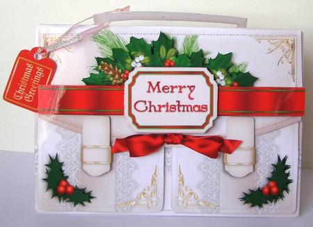 Satchel Handbag Tent Card Mini-kit - Merry Christmas by Margaret McCartney
