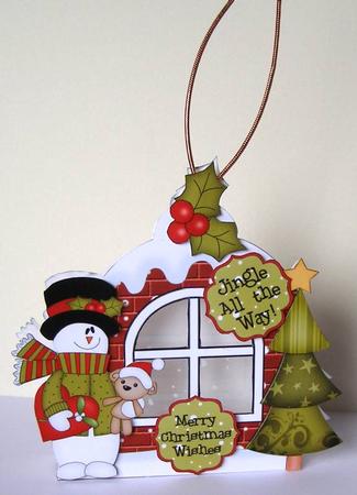 3D Snowman Xmas Window Treat Holder Christmas Decoration by Margaret McCartney