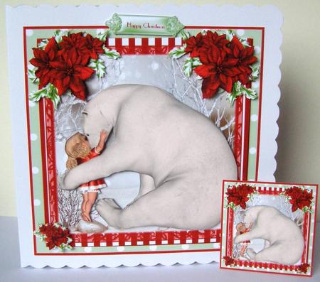 Polar Bear Cuddles Card Front Kit by Margaret McCartney