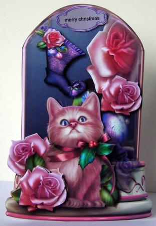 Christmas Kitten Globe by Margaret McCartney