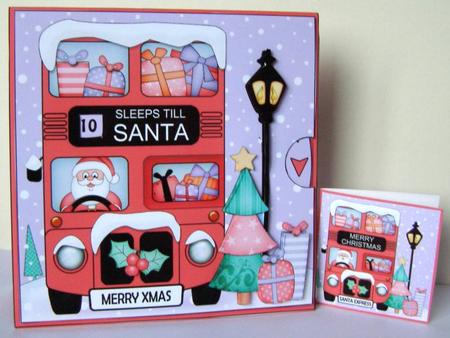 3D Christmas Santa Sleeps Till Santa Express Animated Card by Margaret McCartney