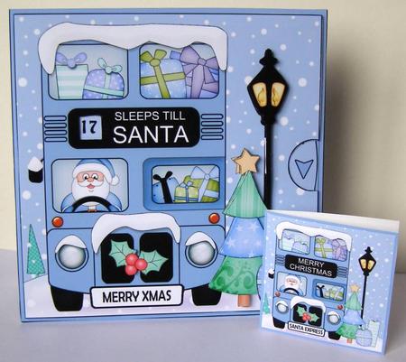3D Christmas Santa Sleeps Till Santa Express Animated Card by Margaret McCartney