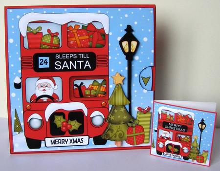 3D Christmas Santa Sleeps Till Santa Express Animated Card by Margaret McCartney