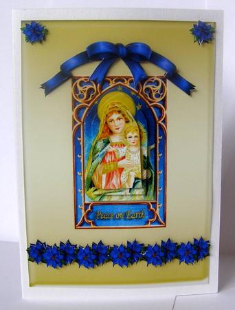 Blue Framed Nativity Window by Margaret McCartney