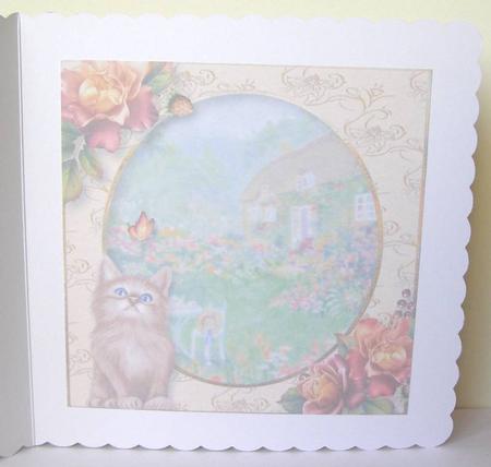Cottage Kitten with Butterfly Quick Topper Insert by Margaret McCartney