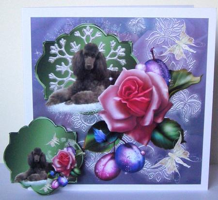 Sugar Plum Poodle Topper & Gift Tags by Margaret McCartney