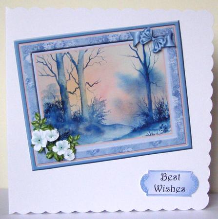 Winter Silhouettes with Decoupage Flowers by Margaret McCartney