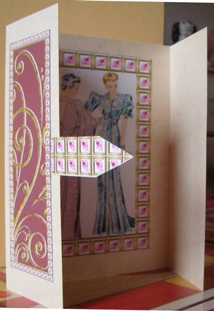 Elegant Ladies 2 Pink Bling Giant Square Buckle Gatefold Card by Margaret McCartney