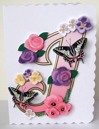 Beautiful Monograms: Pink Letter J Mini Kit by Margaret McCartney