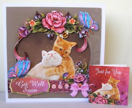 Cute Pair of Kittens Card Front and Gift Card by Margaret McCartney