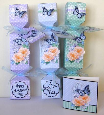 3D Floral Butterfly Birdcage Cracker Gift Favour Boxes by Margaret McCartney