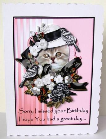 Belated Birthday Cute Kitten by Margaret McCartney