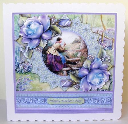 Lady & Dog Waiting at the Fence Mini Kit & Decoupage by Margaret McCartney