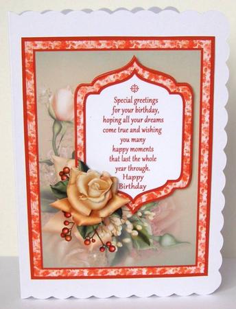 Autumn Rose with Decoupage by Margaret McCartney