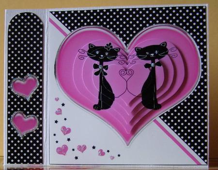 Kool Kats Purrfect Love Quick Card with Pyramage by Margaret McCartney