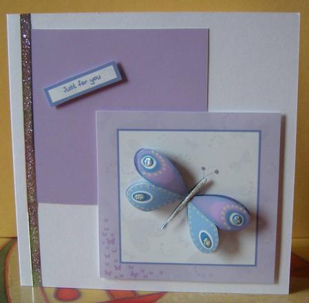 Blue & Lilac Butterfly Quick Card by Margaret McCartney