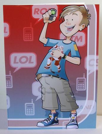 Teen Boy Text Star (blue) A4 by Margaret McCartney