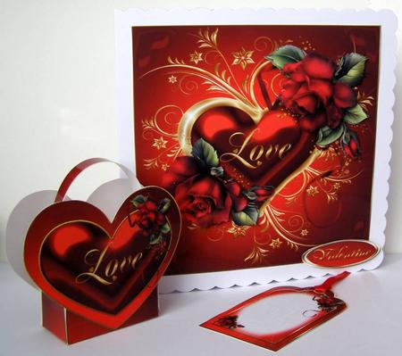 8x8 Drama Roses with Fancy Heart Mini Kit by Margaret McCartney
