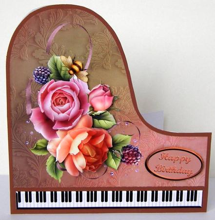English Rose Piano Card Kit by Margaret McCartney