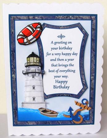Light House Birthday Decoupage by Margaret McCartney