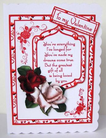 Valentine Red & White Roses by Margaret McCartney