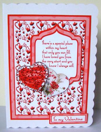Valentines Red Hearts with Verse by Margaret McCartney