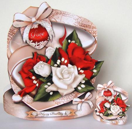 Cream Gift Box with Roses by Margaret McCartney