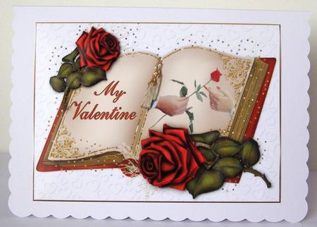 Open Book Roses for My Valentine Version 2 by Margaret McCartney