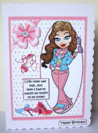 Teen Diva and Her Shoes Quick Card by Margaret McCartney
