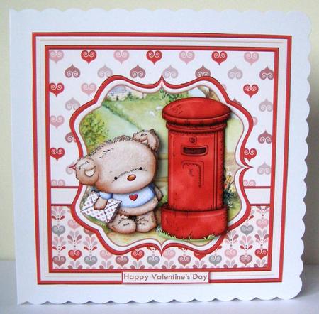 Sending Teds Love 8x8 Mini Kit & Decoupage Optional Flower by Margaret McCartney