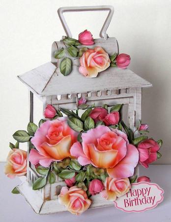 Pretty Things Shaped Card Mini-kit - Rose Lantern by Margaret McCartney